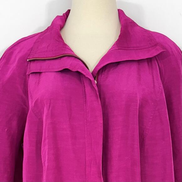 Lafayette 148 Linen Blend Full Zip Performance Blazer Jacket Hot Pink Size 18 - Picture 5 of 14